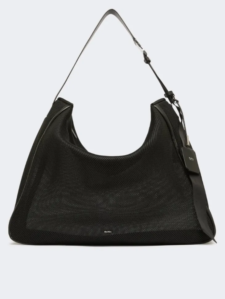 Extra-large handbag in technical mesh - BLACK