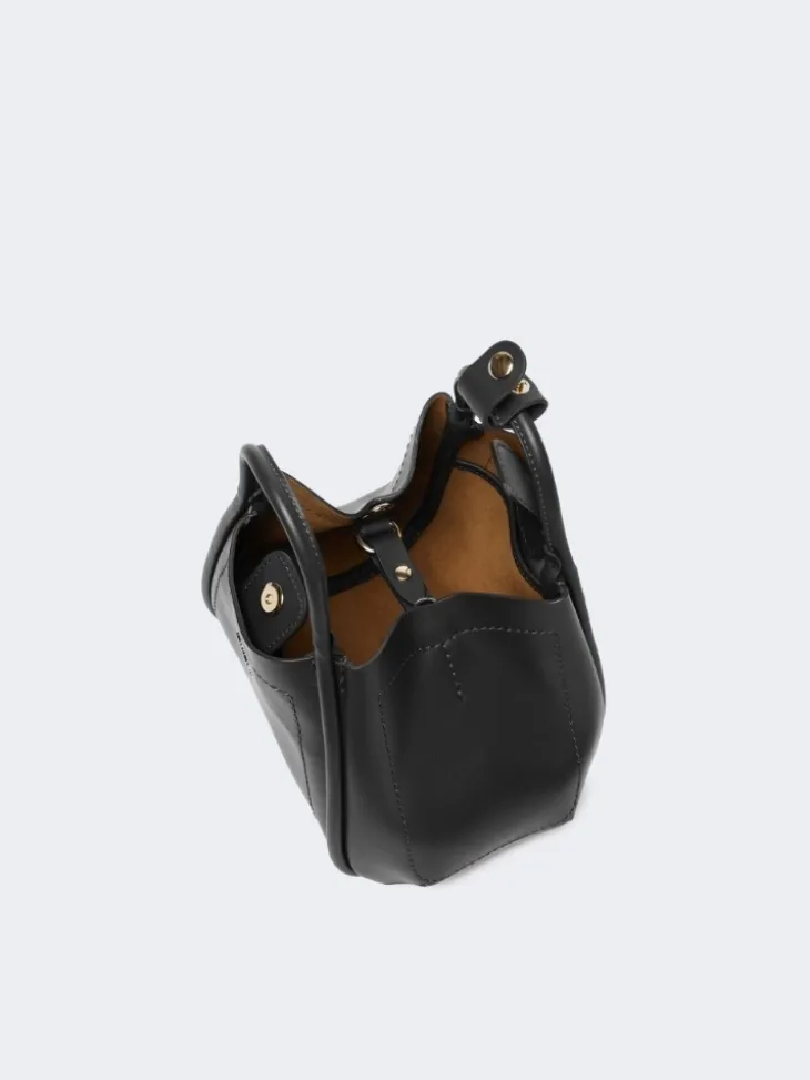 Extra-small leather Marine bag - BLACK