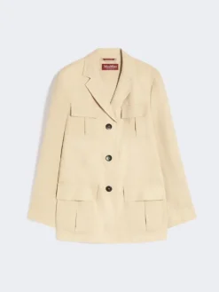 Faded linen drawstring jacket - COLONIAL