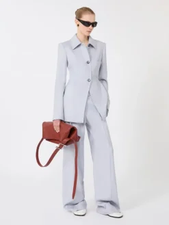 Fitted gabardine shirt jacket - MEDIUM GREY