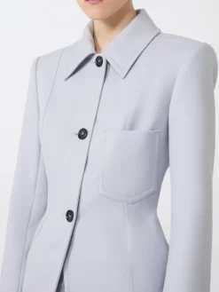 Fitted gabardine shirt jacket - MEDIUM GREY