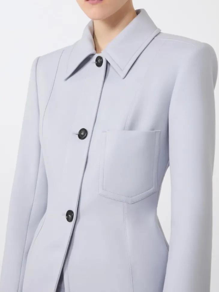 Fitted gabardine shirt jacket - MEDIUM GREY