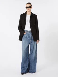 Fitted gabardine shirt jacket - BLACK