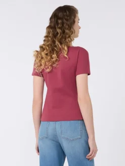 Fitted jersey top - CHERRY