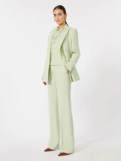 Fitted wool crepe blazer - GREEN
