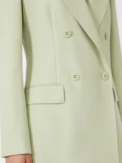 Fitted wool crepe blazer - GREEN