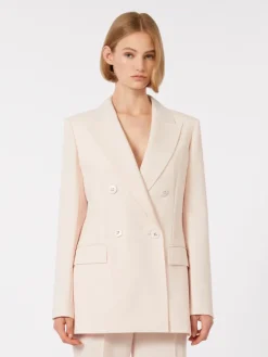 Fitted wool crepe blazer - PINK