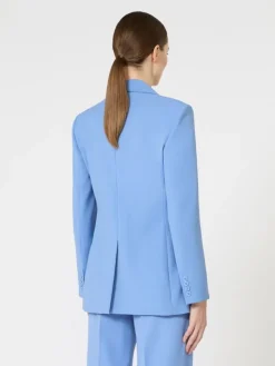 Fitted wool crepe blazer - LIGHT BLUE