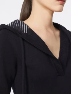 Fitted wool jumper - NAVY