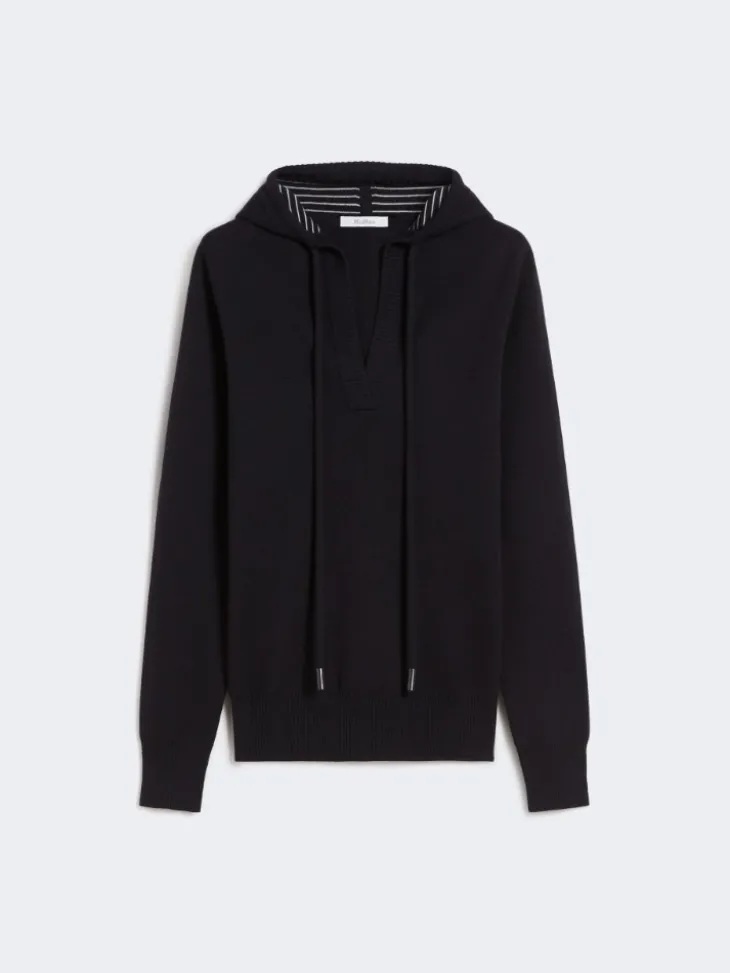 Fitted wool jumper - NAVY