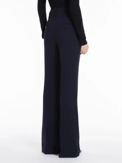 Flared cady trousers - NAVY