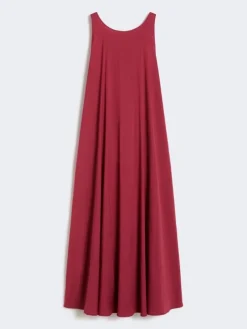 Flared stretch poplin dress - GERANIUM