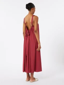 Flared stretch poplin dress - GERANIUM