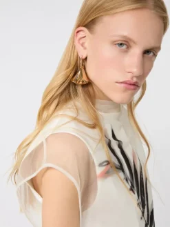 Floral pendant earrings - GOLD