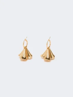 Floral pendant earrings - GOLD