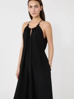 Flowing envers satin jumpsuit - BLACK