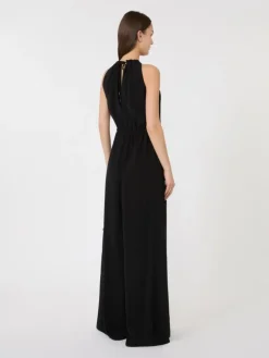 Flowing envers satin jumpsuit - BLACK