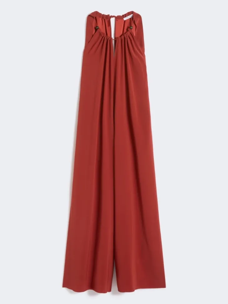 Flowing envers satin jumpsuit - RED