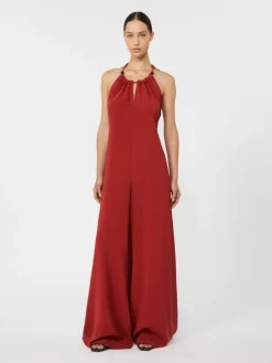 Flowing envers satin jumpsuit - RED