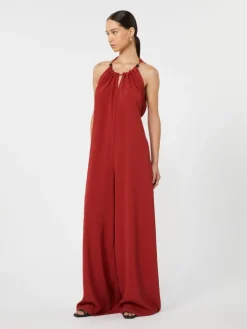 Flowing envers satin jumpsuit - RED