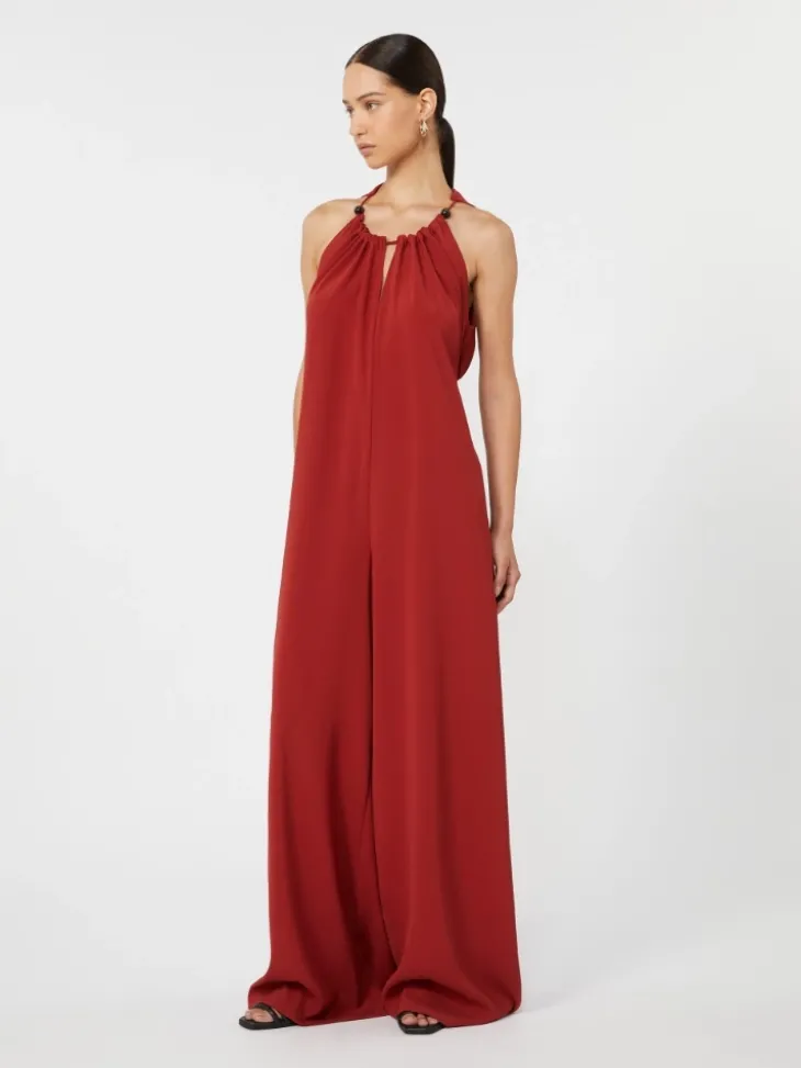 Flowing envers satin jumpsuit - RED