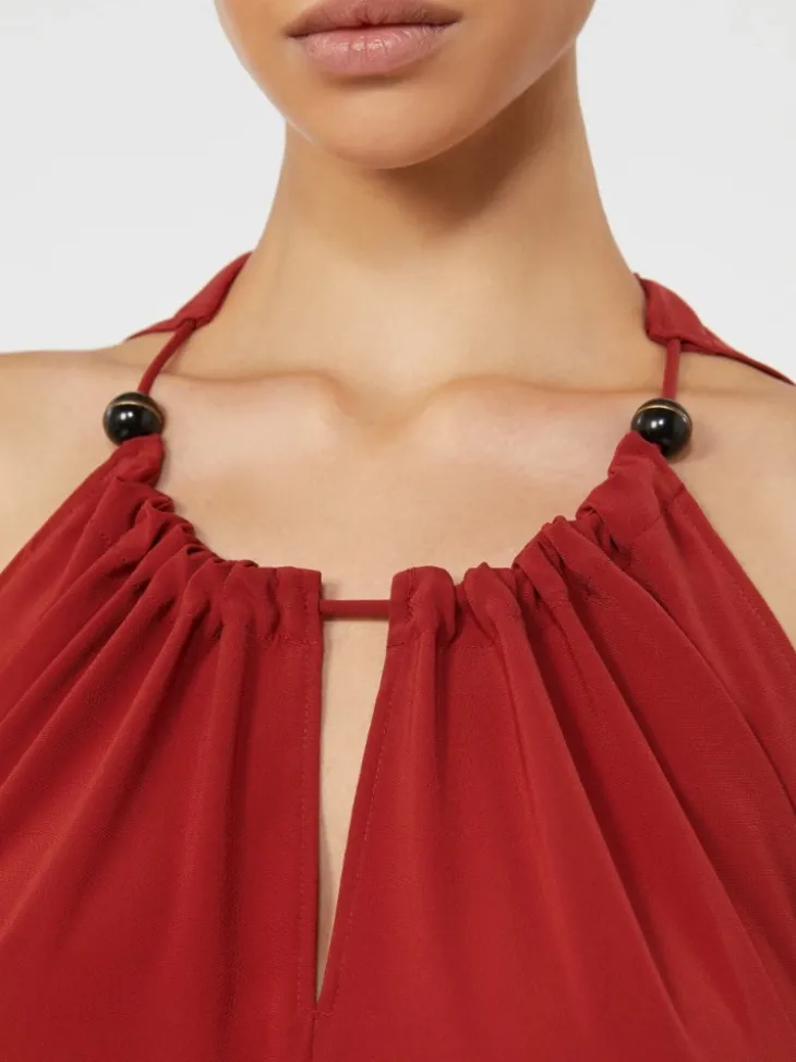 Flowing envers satin jumpsuit - RED