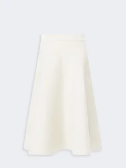 Full, tech wool skirt - IVORY