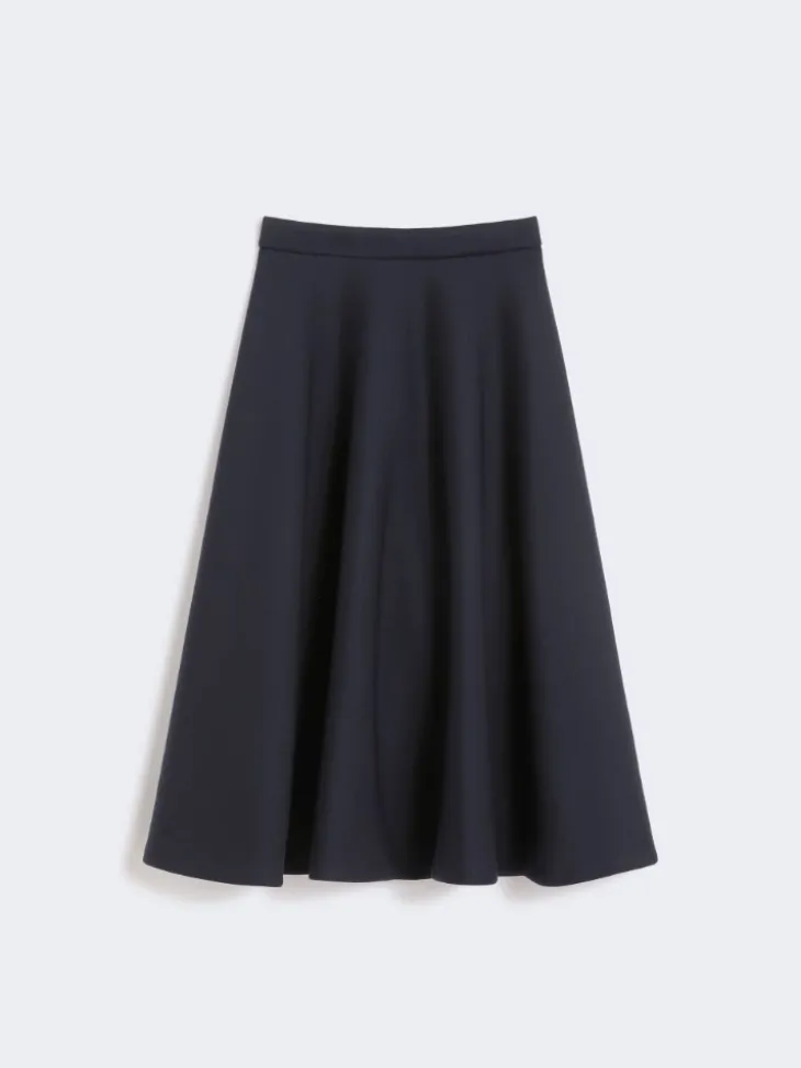 Full, tech wool skirt - ULTRAMARINE