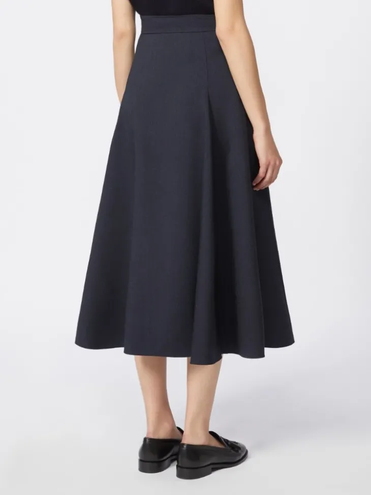 Full, tech wool skirt - ULTRAMARINE