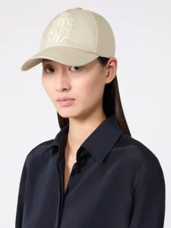 Gabardine water-repellent baseball cap - STONE