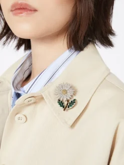 Glass brooch - YELLOW