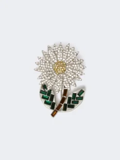 Glass brooch - YELLOW