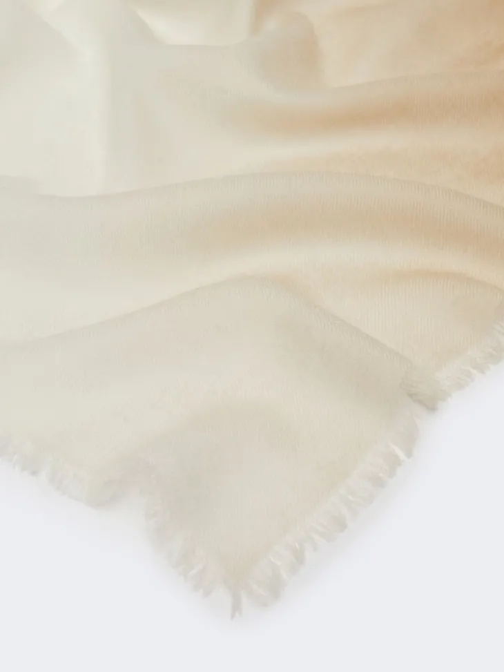 Gradient wool shawl - CAMEL