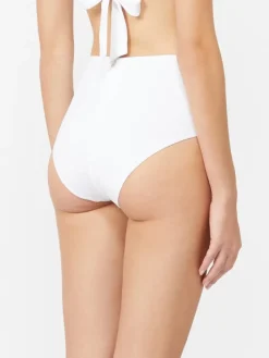 High-waisted jersey bikini bottoms - WHITE