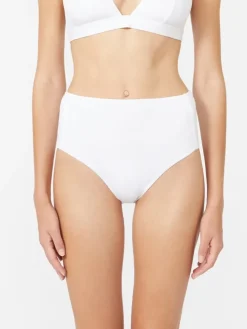 High-waisted jersey bikini bottoms - WHITE