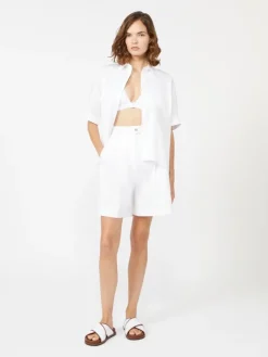 High-waisted jersey bikini bottoms - WHITE