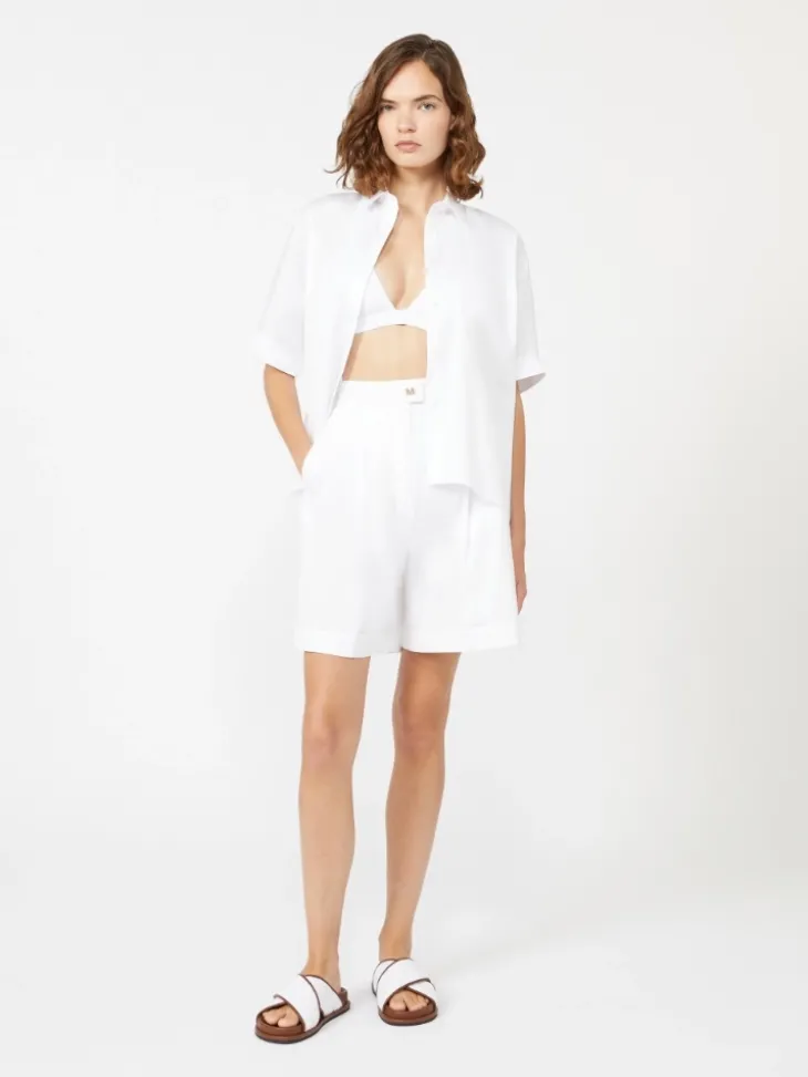 High-waisted jersey bikini bottoms - WHITE