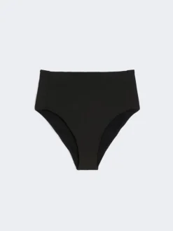 High-waisted jersey bikini bottoms - BLACK