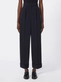 High-waisted wool trousers - ULTRAMARINE