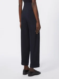 High-waisted wool trousers - ULTRAMARINE