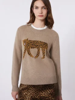Inlay-detail cashmere sweater - TURTLEDOVE