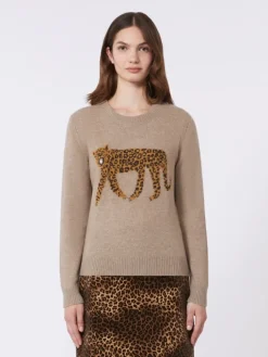Inlay-detail cashmere sweater - TURTLEDOVE