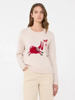 Inlay-detail cashmere sweater - SAND