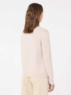 Inlay-detail cashmere sweater - SAND