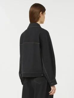 Jacket in jersey-effect denim - ULTRAMARINE