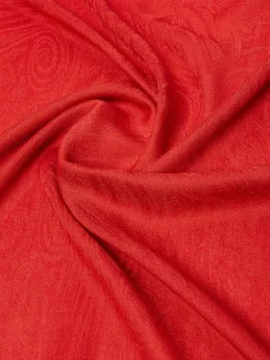 Jacquard wool and silk yarn stole - RED