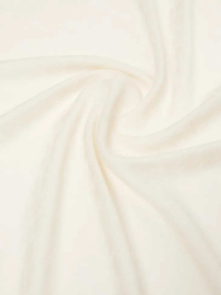 Jacquard wool, cotton and silk stole - IVORY