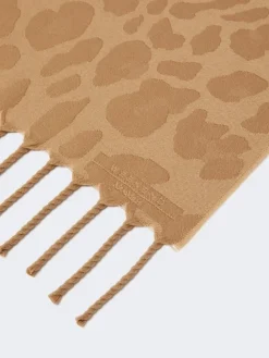 Jacquard wool stole - BEIGE