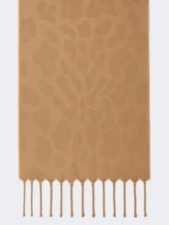 Jacquard wool stole - BEIGE