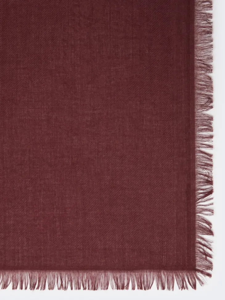 Jacquard-knit modal and cashmere shawl - BORDEAUX